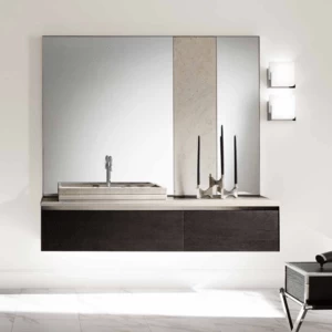 Комбинация ванной комнаты F05 в отделке MARMO lipicа/poro rovere carbone MILLDUE FOUR SEASONS