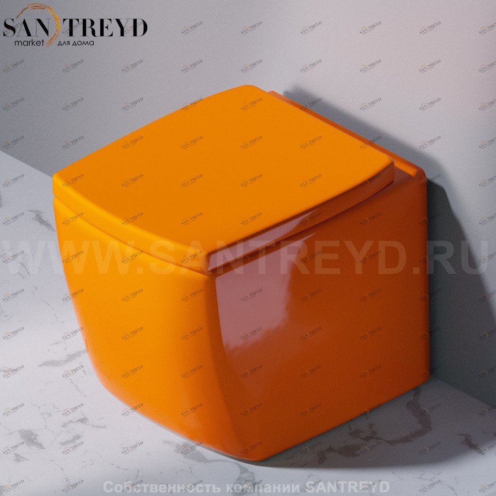 S501.114 Приставной унитаз напольный Оранжевый A. e T. Italia SQUARE Италия AeT ITALIA