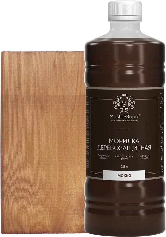 88038577 Морилка для дерева на водной основе Good Master 0.5 л цвет мокко STLM-0076611