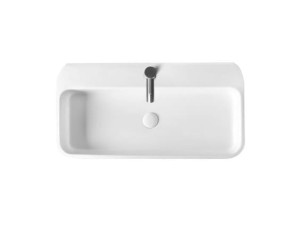 Прямоугольная керамическая раковина с переливом