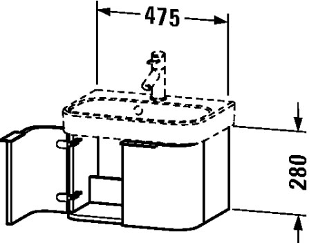 H2626801313 Happy D.2 Тумбочка подвесная Американский орех, натуральный шпон Duravit - Вид №1