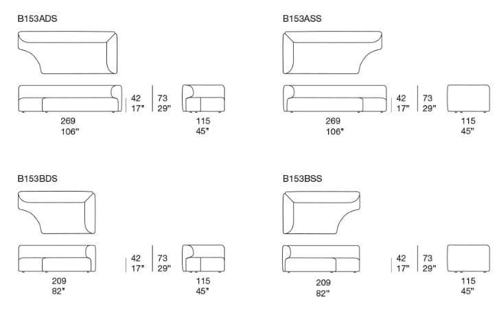 Съемный модульный диван из ткани Paola Lenti Walt ARCH-00009575 - Вид №2