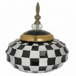 Ваза керамическая с крышкой черно-белая 32 см St Albans TO4ROOMS ST ALBANS 00-3893517 Белый;черный