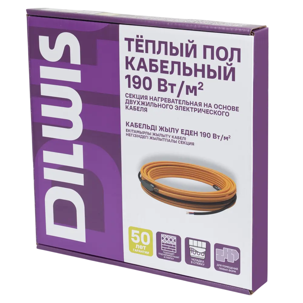 Нагревательный кабель для теплого пола DILWIS 1 м2 190 Вт STLM-2104349 - Вид №2