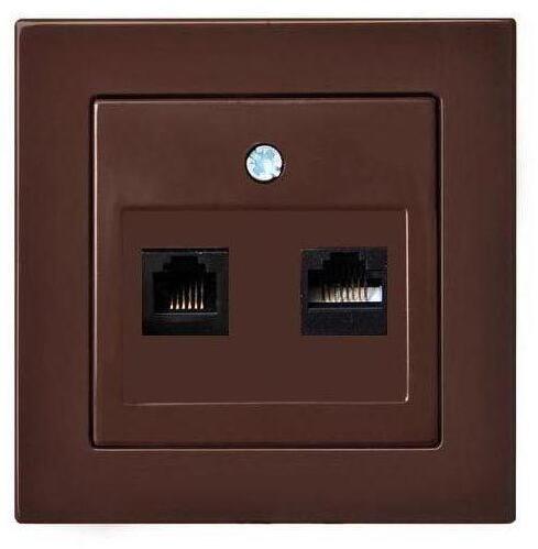 28-145 Розетка RJ45/RJ11 Liregus Epsilon коричневый