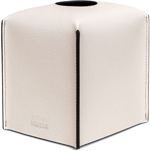 Мягкая квадратная коробка для салфеток - 12,2X10,7XH12,5 см / тканая кожа_светло-серый