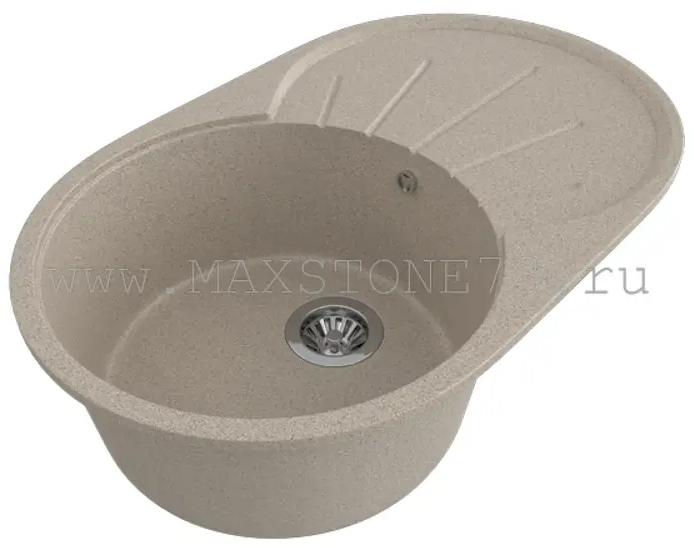 91547694 Накладная мойка Gamma stone GS-5-302 45.5x73.5x17 см искусственный камень цвет песочный STLM-0862342
