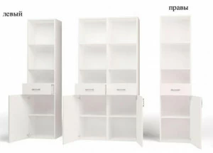 Стеллаж узкий ABC-KING Formula левый белая,