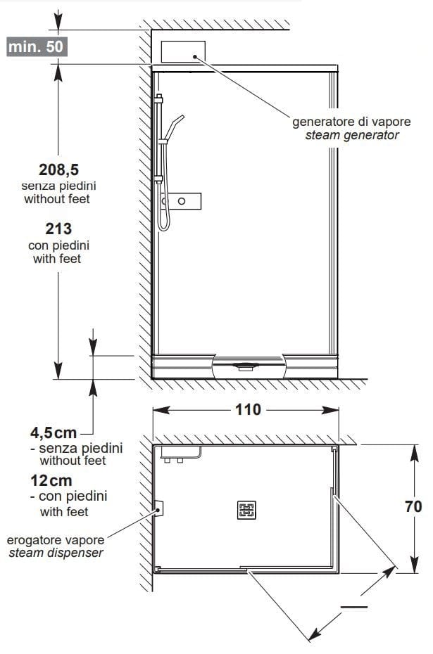 Прямоугольная многофункциональная душевая кабина с раздвижной дверью Kinedo K750 ARCH-00098511 - Вид №4