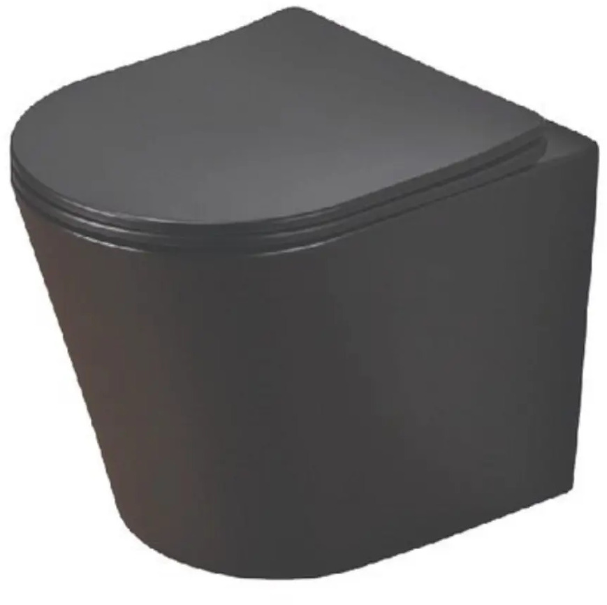90806901 Унитаз подвесной Azario AZ 053E R MB SP безободковый с сиденьем микролифт STLM-0977616