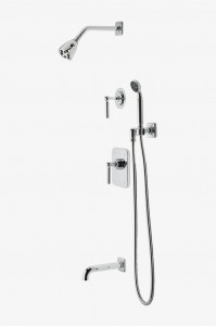 LDSP16 Душевая система Ludlow с балансировкой давления с насадкой для душа 2 3/4 дюйма, ручным душем, изливом ванны и рукояткой отводного рычага Waterworks