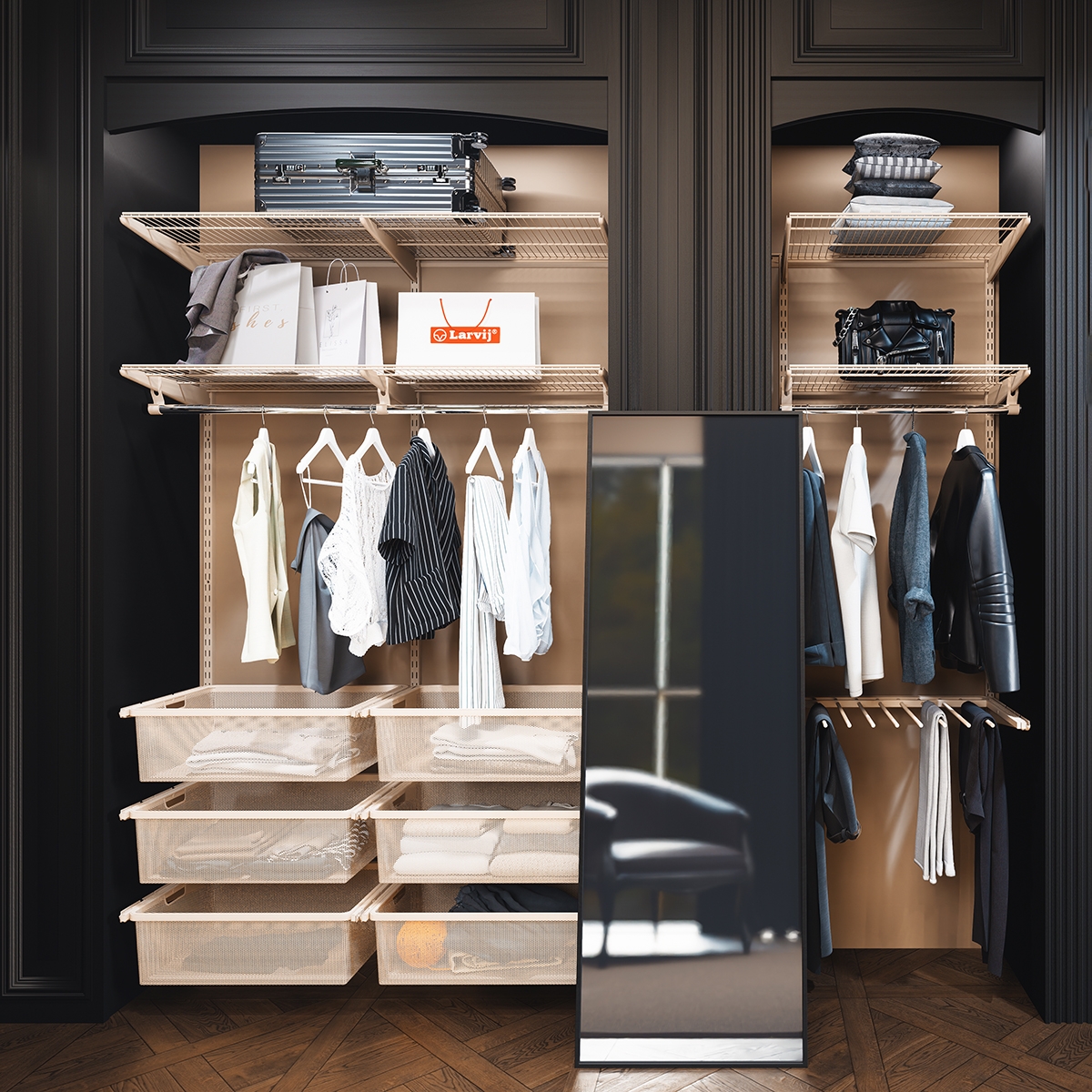 Корзина мелкосетчатая , 555х410х185 мм, магнолия LJPS0433 Public Steel Россия  - Вид №2