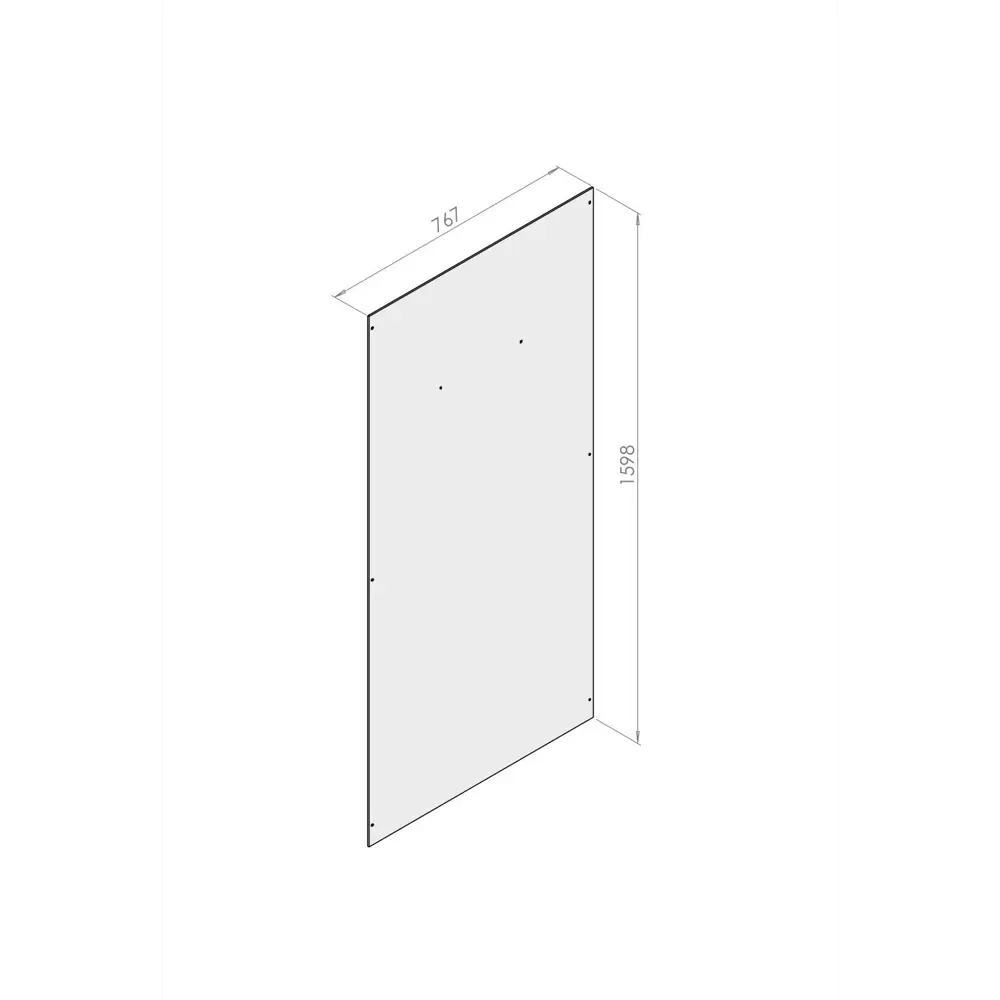 Стенка для душевой ширмы Domani-Spa Simple 1/4 круга высокий поддон 90x90 см 8 отверстий цвет белый STLM-2128024 - Вид №3
