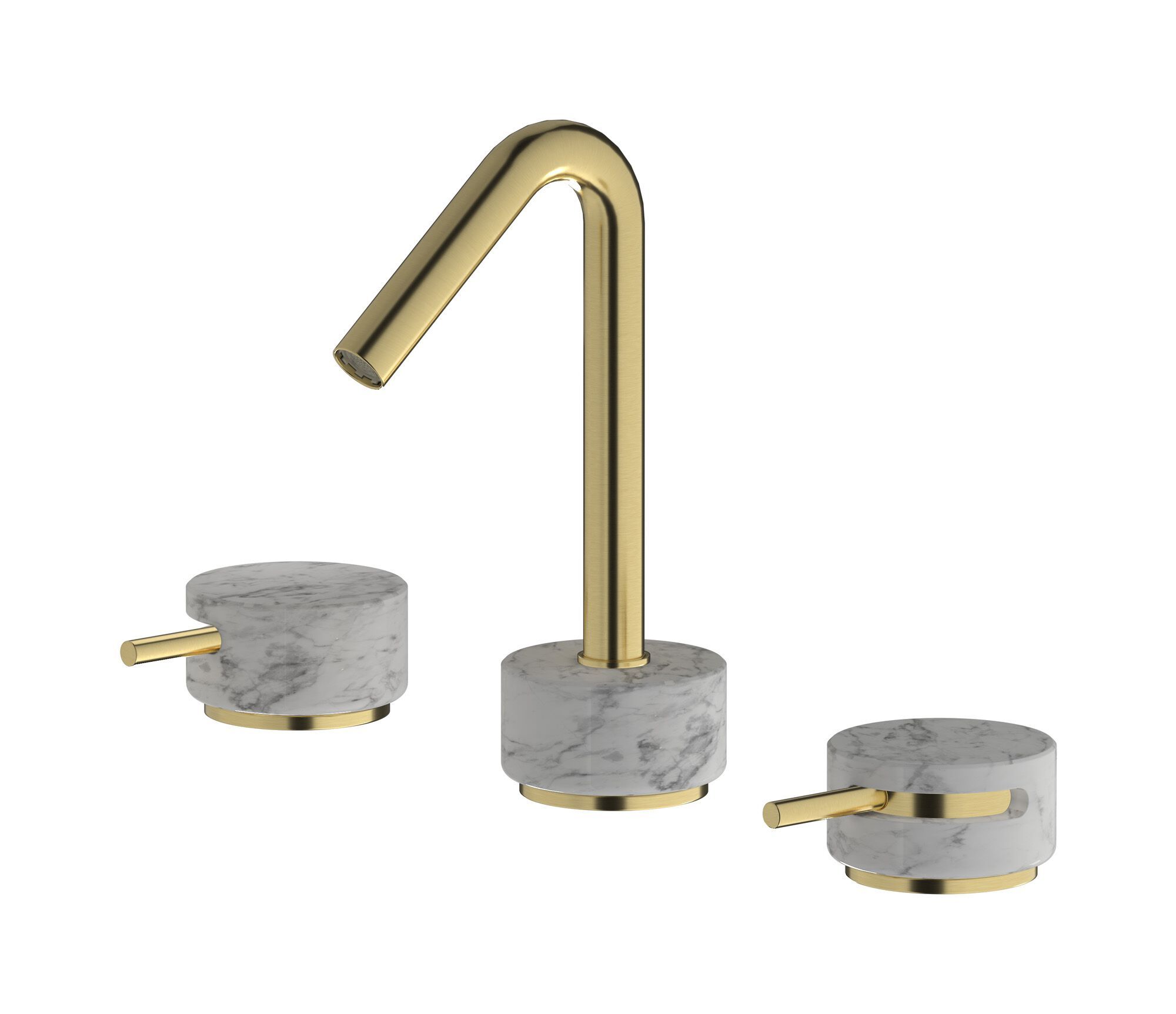 Смеситель для раковины с 3 отверстиями для мраморной столешницы с автоматическим сливом IB мрамор + мрамор Elle ARCH-00040657 - Вид №6