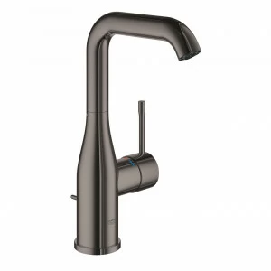 Смеситель для раковины GROHE Essence New с донным клапаном, L-Size, темный графит глянец (32628A01)