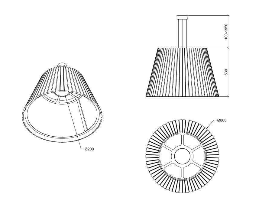 Рециркулированный пластичный акустический подвесной светильник IMPACT ACOUSTIC® SPARK ARCH-00120780 - Вид №10