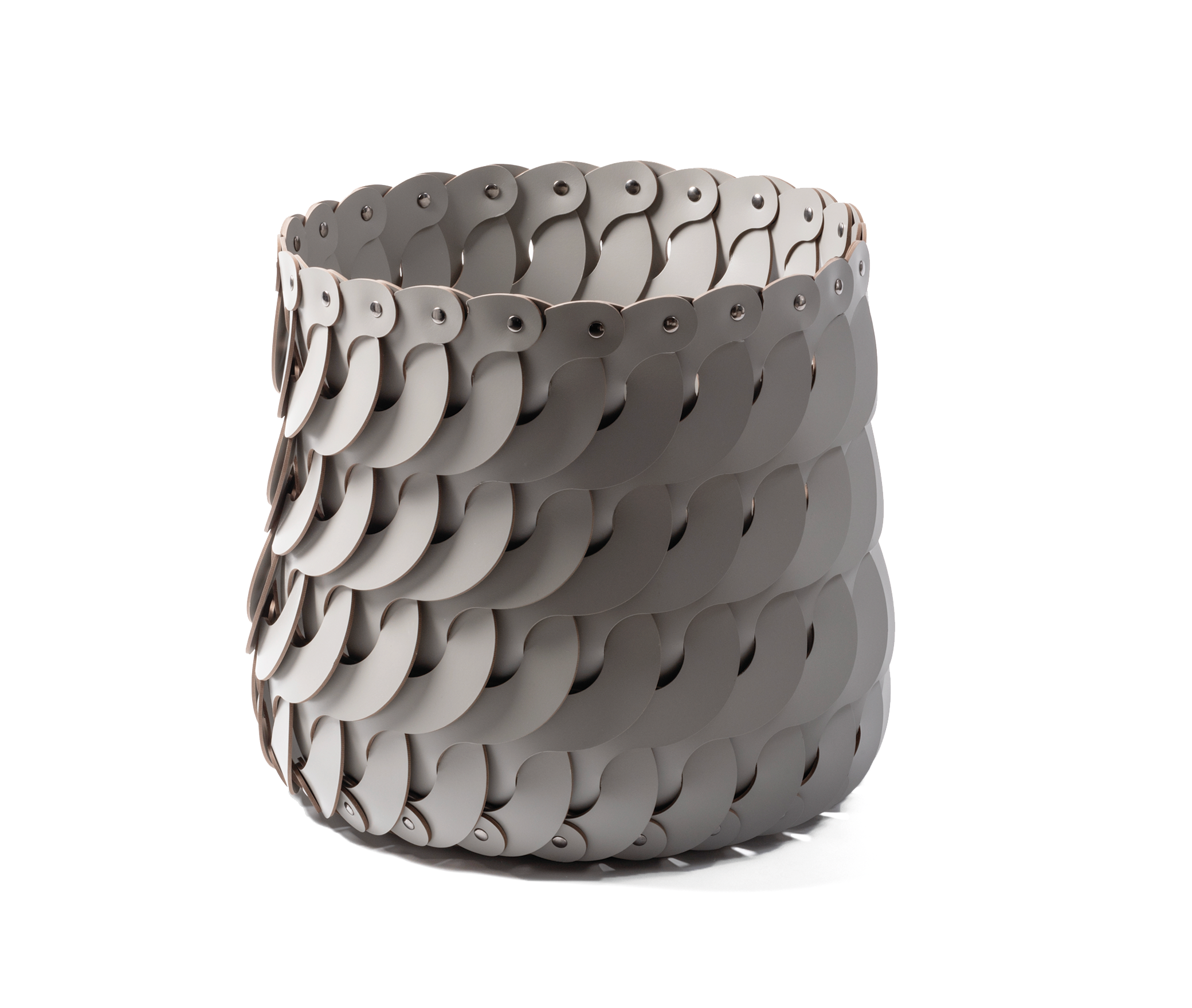 Маленькая корзина Alicante - Ø 45XH44 см / регенерированная кожа_белый Pinetti 00.1521.082.000 - Вид №2