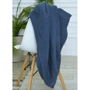 98254979 Плед Almaforhome Соты/темсер, 215x140 см, трикотаж, цвет темно-серый STLM-1050494