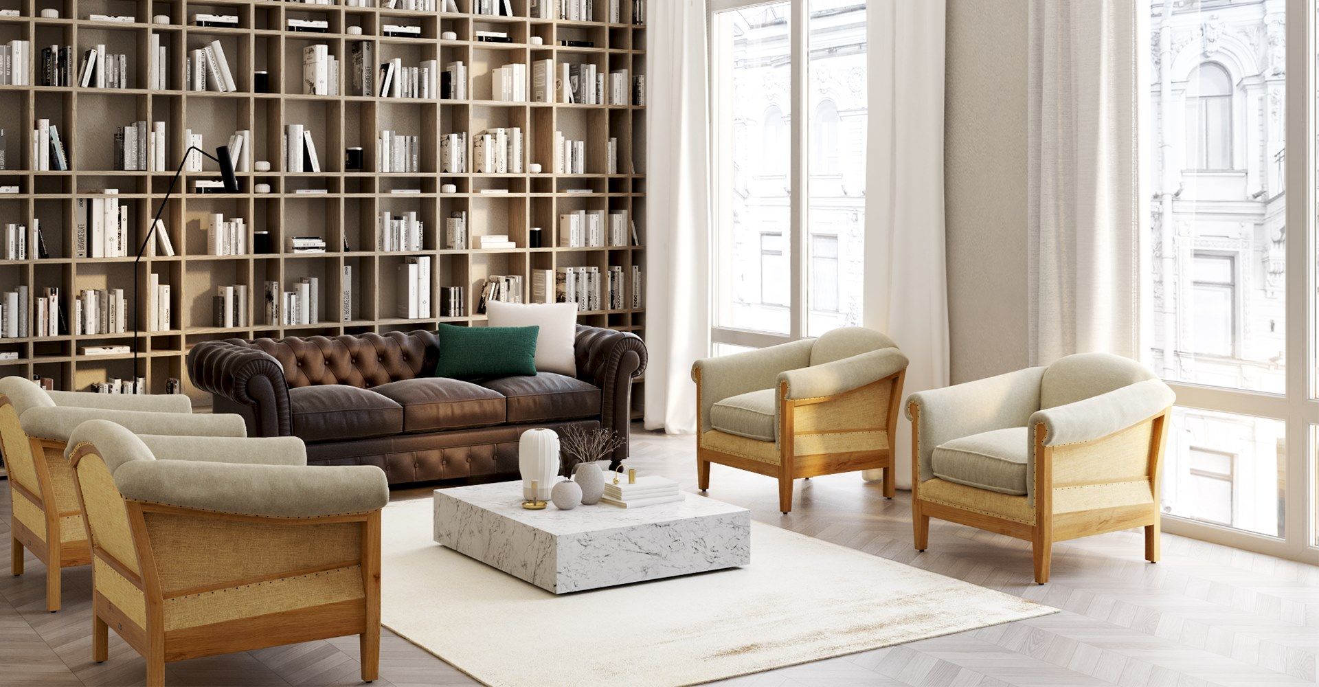 4-местный велюр capitonné диван CREARTE COLLECTIONS Chesterfield Classic Origins ARCH-00084165 - Вид №6