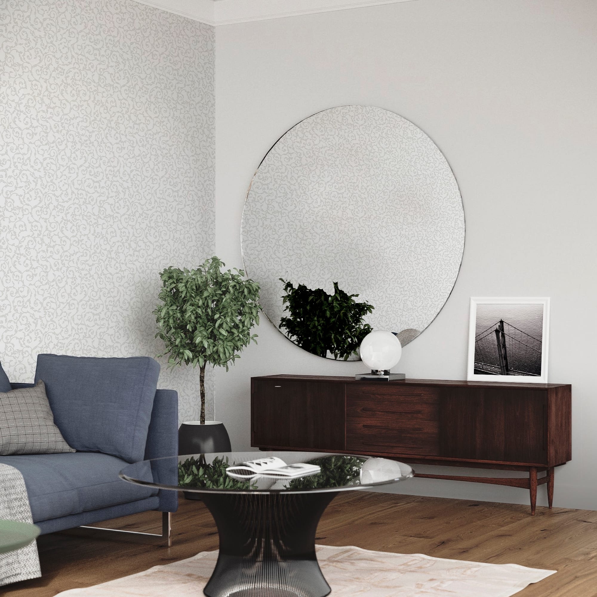 83684889 Обои флизелиновые Euro Decor серые 1.06 м 6007-11 Chloe Santreyd - Вид №3