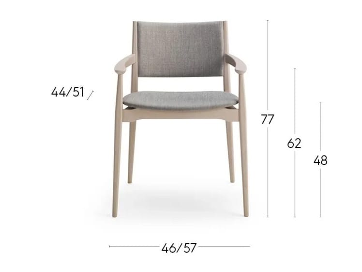 Кресло из бука с подлокотниками и мягким сиденьем/спинкой Billiani Blazer ARCH-00049061 - Вид №4