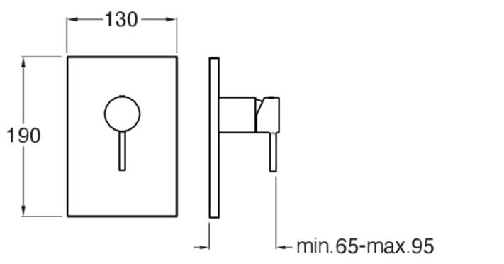 Смеситель для душа с одним отверстием с пластиной CRISTINA Rubinetterie Phi ARCH-00035860 - Вид №2