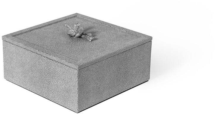 Квадратная коробка Thalia - 17,5X17,5XH8 см / металлическая отделка_хром / ari-leather_coffee