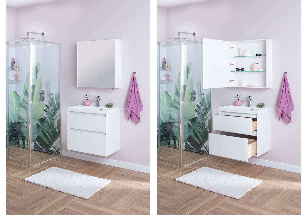 Мебель для ванной Aquanet Гласс 60 белый 00240458 - Вид №7