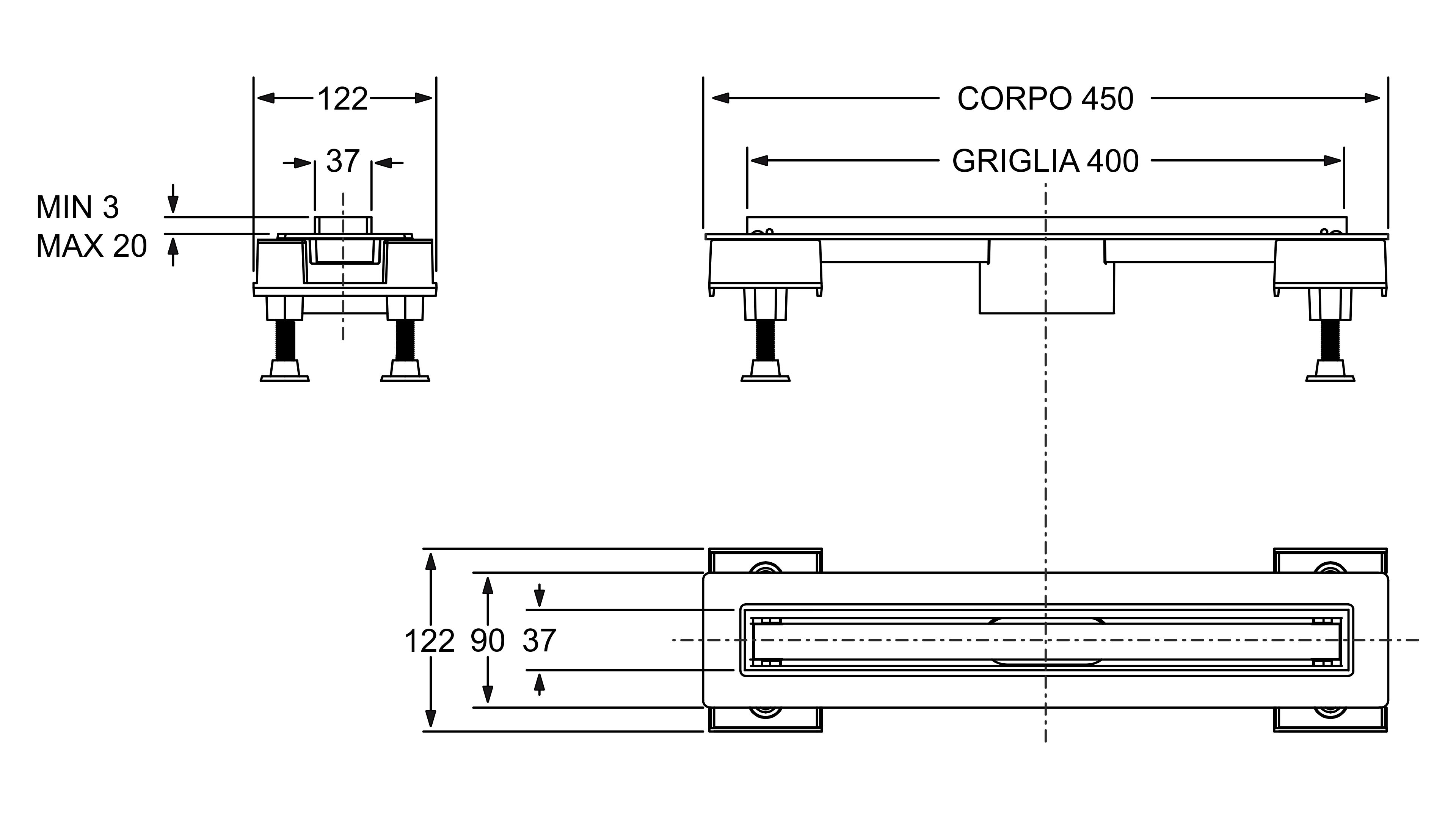 Слив для душа из нержавеющей стали Bonomini Canalissima ARCH-00132602 - Вид №2