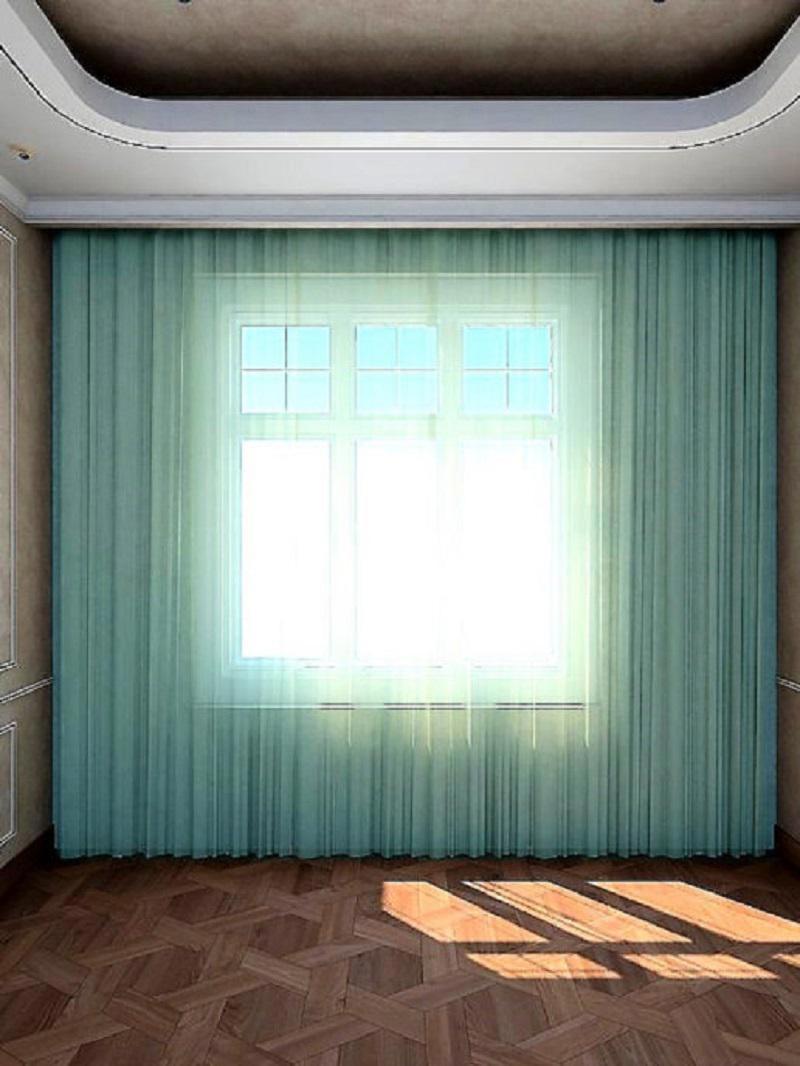 90144240 Тюль вуаль 300х260см ментоловый STLM-0116079 INVA