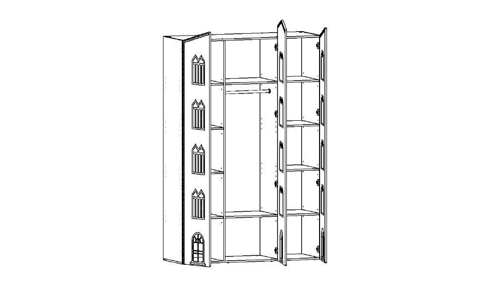Шкаф детский трехстворчатый "Венеция-2-XL" МАНДАРИН ВЕНЕЦИЯ 178680 Зеленый Santreyd - Вид №3