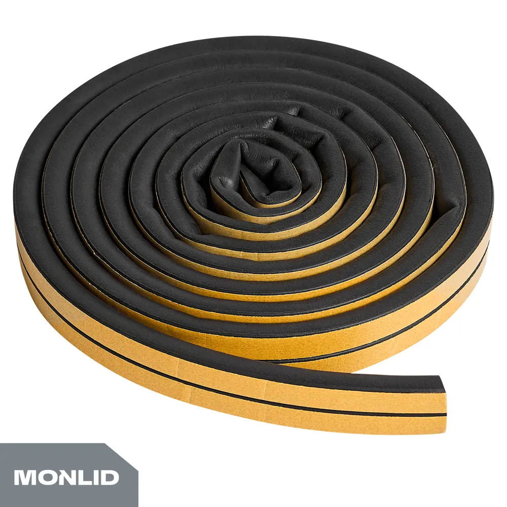 Уплотнитель EPDM для окон и дверей самоклеящийся MONLID D-профиль 14x12 мм 6 м цвет черный 89434445 STLM-2207268  - Вид №3