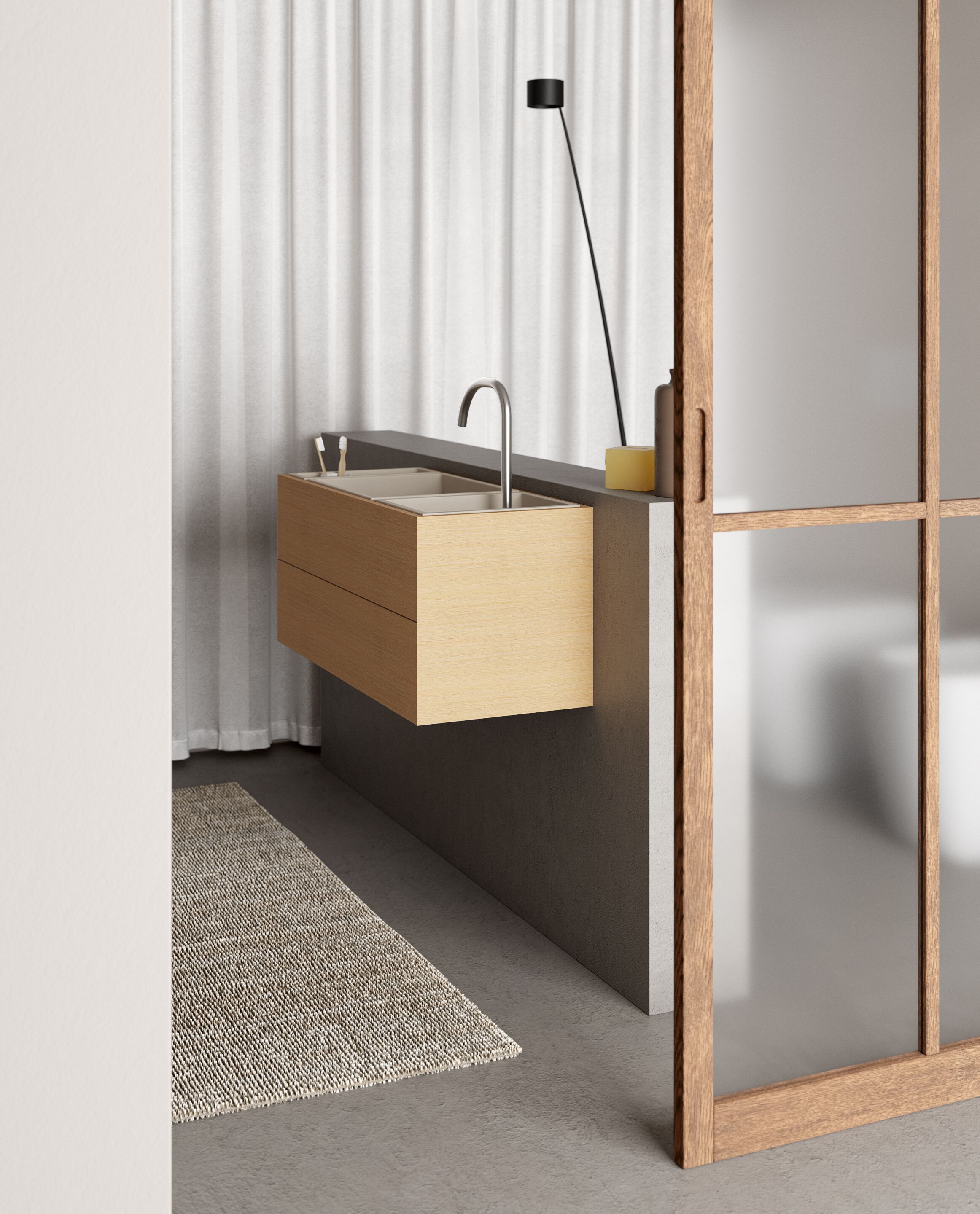 Подвесной шкаф для умывальника с ящиком Nic Mini Living ARCH-00104898 - Вид №6