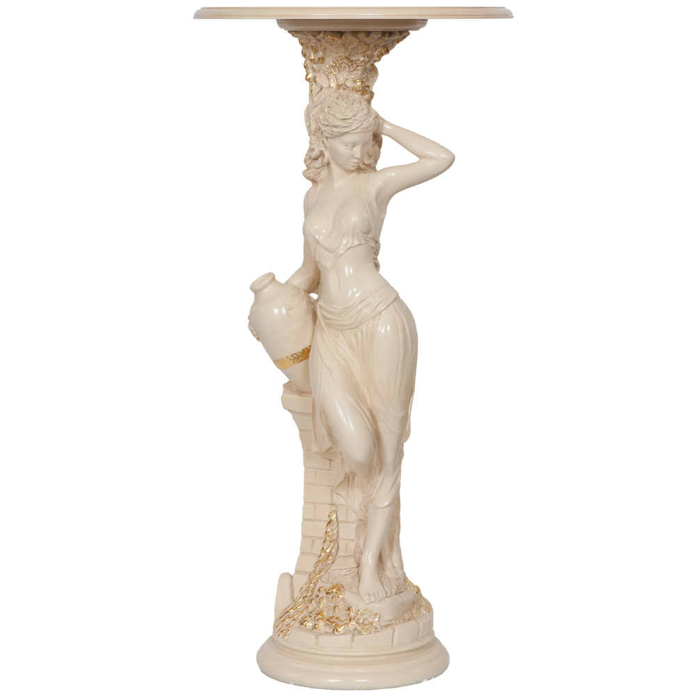 13055,11486 Подставка декоративная Девушка с кувшином Айвори BOGACHO 4627138200322, 4627138232149 - Вид №1