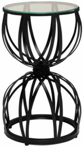 JANUS et Cie Круглый сервировочный стол из нержавеющей стали и стекла Amalfi