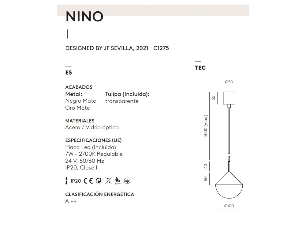 100827 Подвесной светильник черный Aromas del Campo Nino