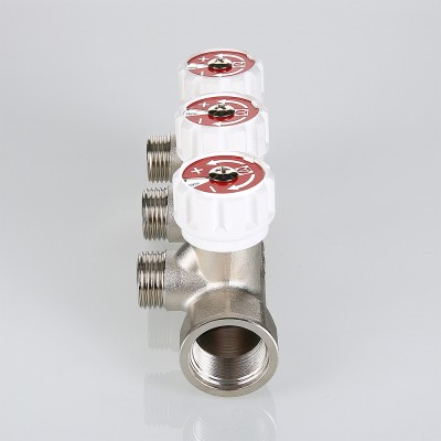 VTc.570.N.0502 Коллектор c регулирующими вентилями Valtec 3/4", 2 х 1/2"  - Вид №2