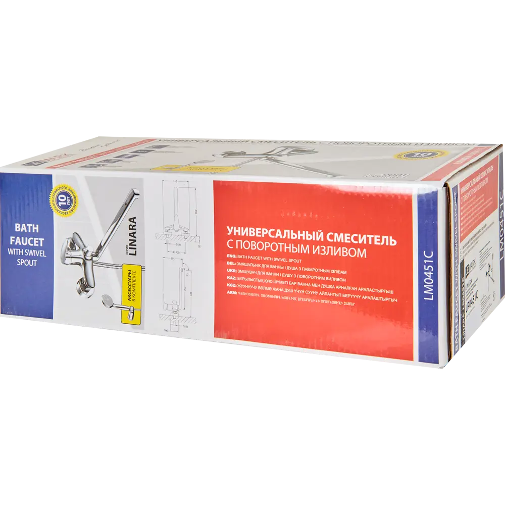 Смеситель для ванны и душа Lemark Линара LR0451C однорычажный цвет хром STLM-2133264 - Вид №3