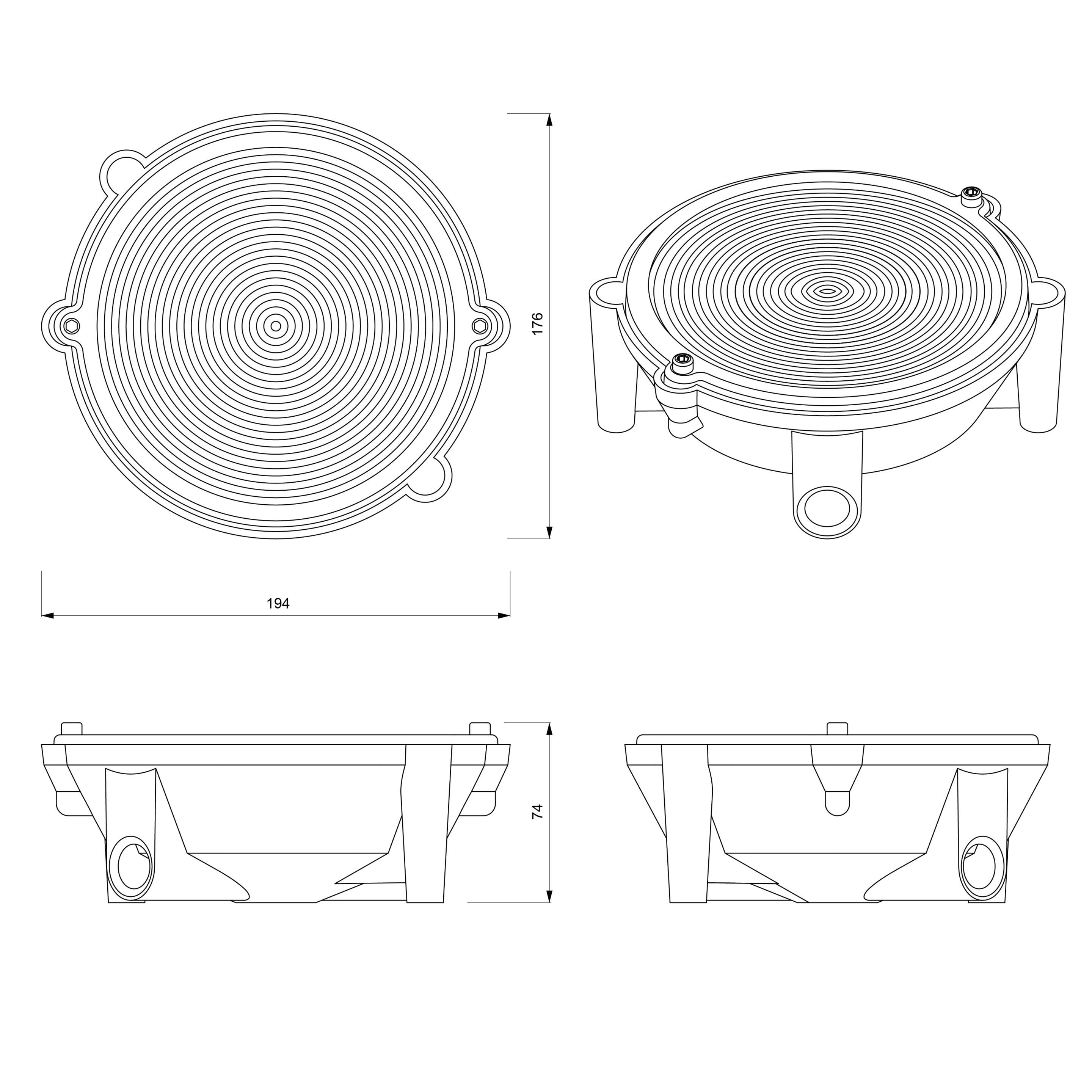 Натуральный алюминиевый потолочный светильник Genuit Silver ARCH-00000384
