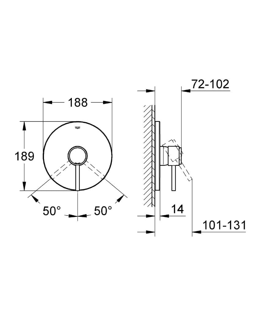 Однорычажный смеситель для душа Grohe Атриум ARCH-00011730