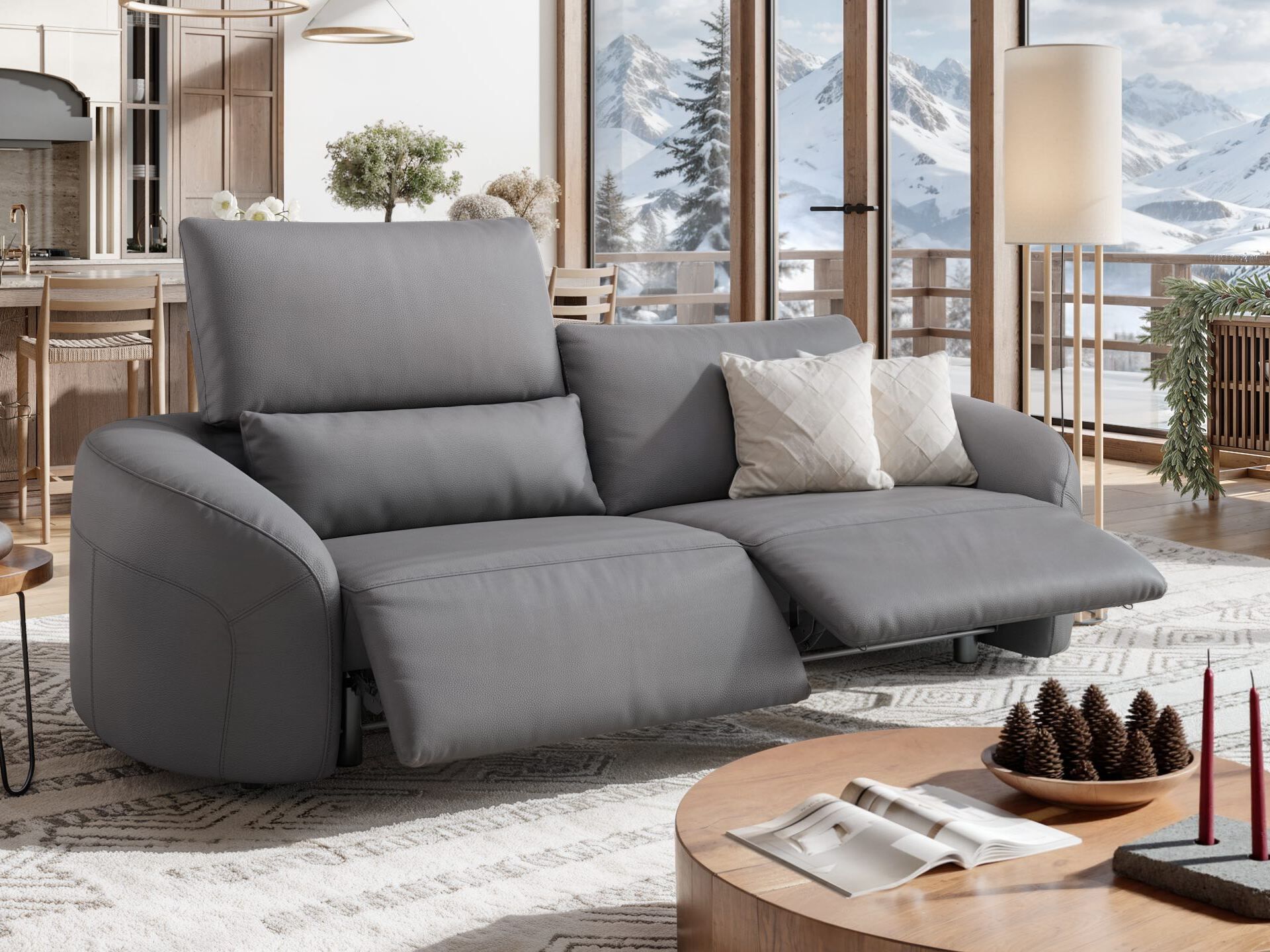 3-местный кожаный диван Sofanella Санкт-Мориц ARCH-00064979 - Вид №6