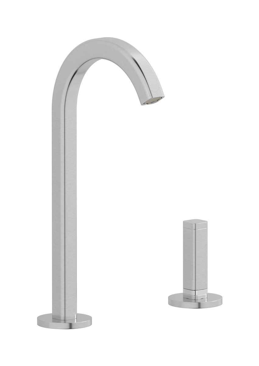 Смеситель для раковины на 2 отверстия WE ARE IB ei394ss_1 Brushed Nickel Elio