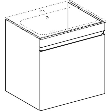 869556000 Шкафчик для встраиваемой раковины Geberit Renova Plan, с одним выдвижным и одним внутренним выдвижным ящиком Geberit  - Вид №22