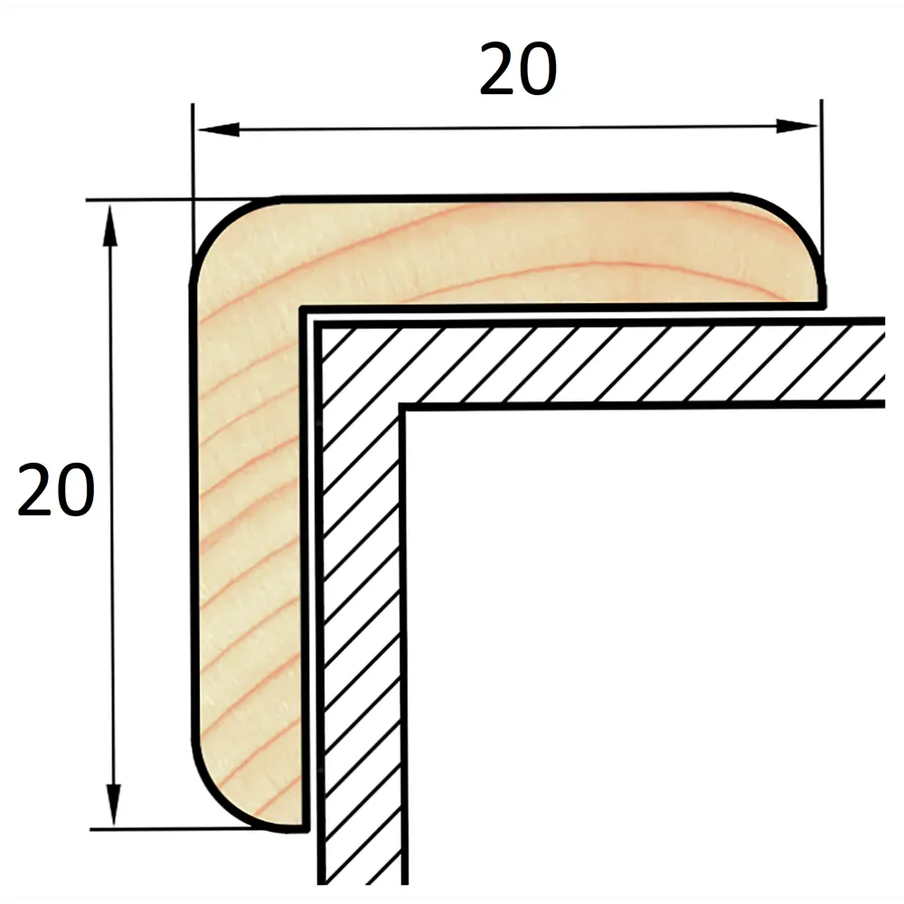 АРЕЛАН Уголок деревянный для защиты и отделки углов 20×20 мм 81960913 STLM-0015485 - Вид №4