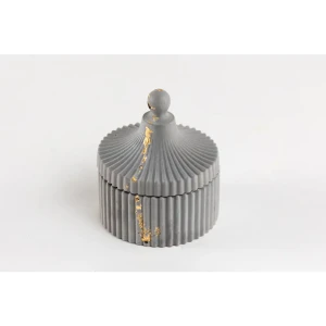 91226855 Декоративная шкатулка для украшений из гипса серая STLM-0812821