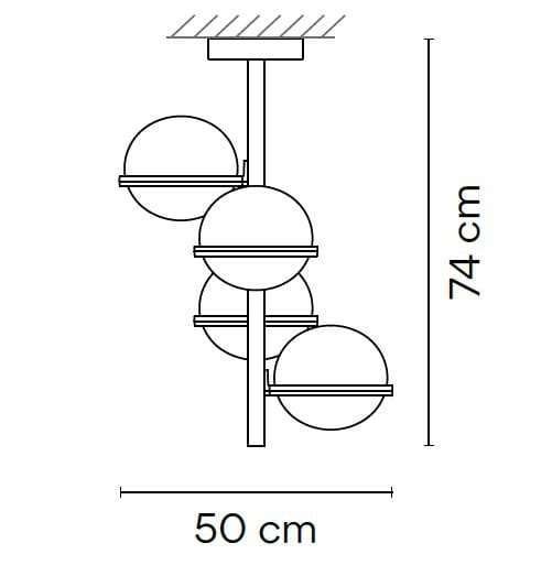 Выдувное стекло светодиодный потолочный светильник Vibia Пальма ARCH-00092890 - Вид №3