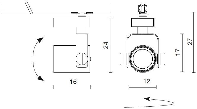 Martinelli Luce Регулируемый светодиодный прожектор для электрифицированной трассы  1407/xl  - Вид №6