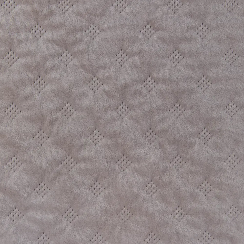 Покрывало 220x240 см велюр стёганый цвет серо-бежевый Santreyd STLM-2173180