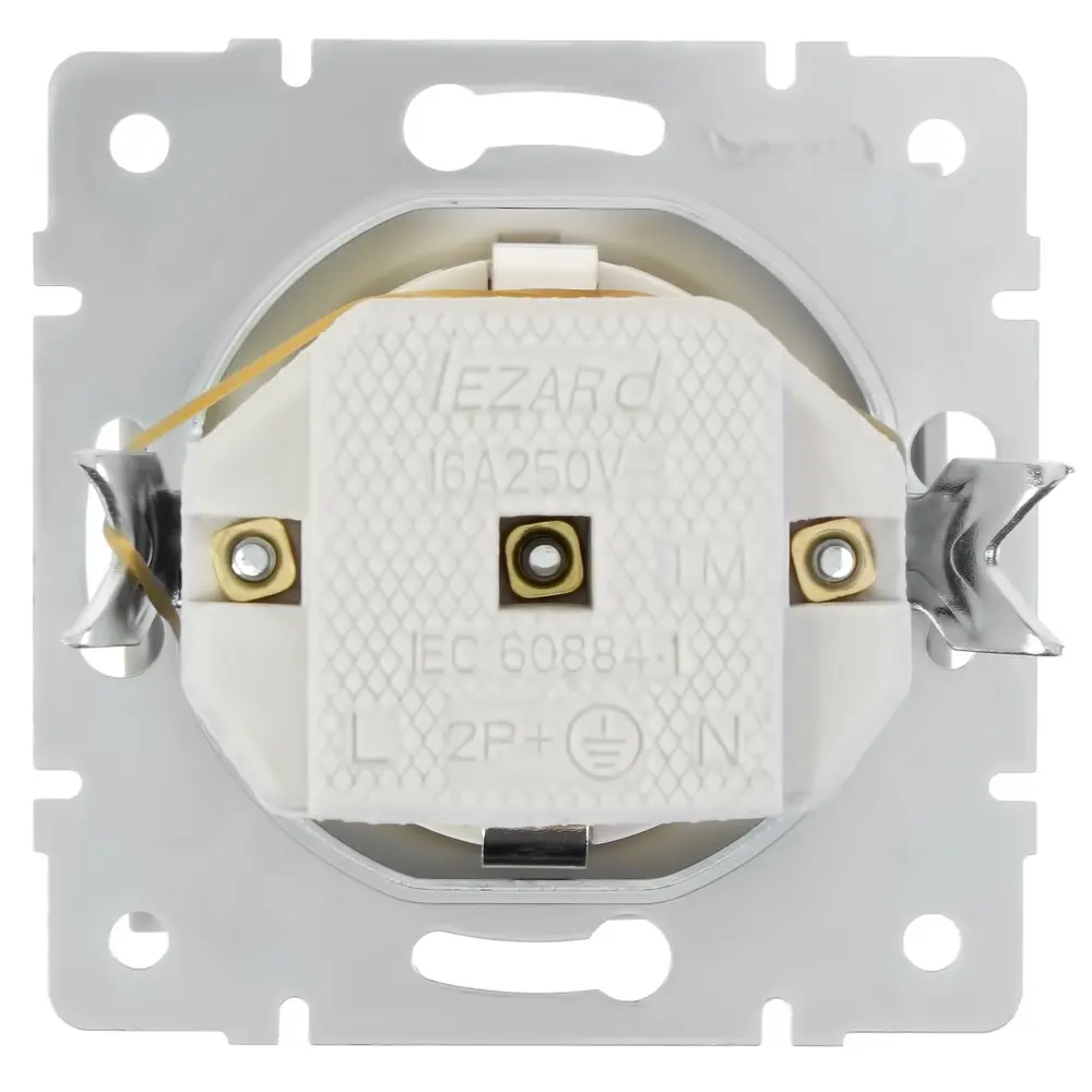 Розетка встраиваемая Lezard Rain с заземлением с крышкой цвет бежевый STLM-2088924 - Вид №3