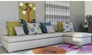 ART CASA 3-х местный тканевый диван с шезлонгом  D-long